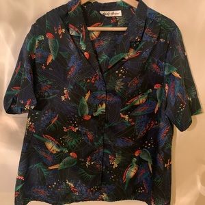 Vntg silky button down